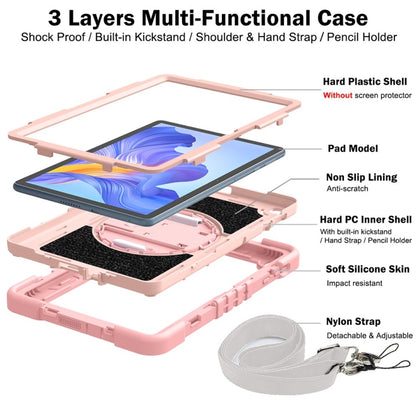 For Honor Pad X8 360 Degree Rotation PC Contrast Silicone Tablet Case(Rose Gold) - Honor by buy2fix | Online Shopping UK | buy2fix