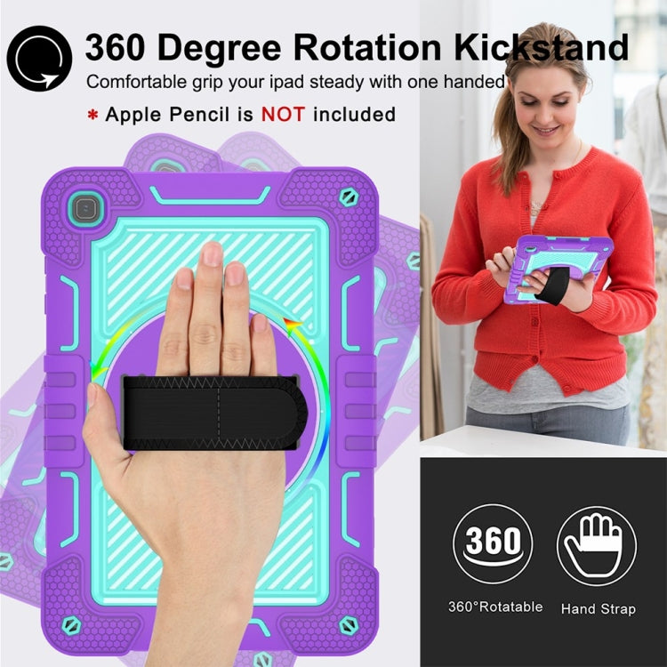 For Honor Pad X8 360 Degree Rotation PC Contrast Silicone Tablet Case(Purple + Mint Green) - Honor by buy2fix | Online Shopping UK | buy2fix