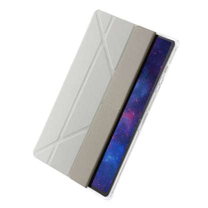For Samsung Galaxy Tab S10+ / S9+ Clear Acrylic Deformation Leather Tablet Case(Grey) - Tab S10+ Cases by buy2fix | Online Shopping UK | buy2fix
