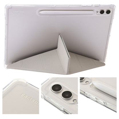 For Samsung Galaxy Tab S10+ / S9+ Clear Acrylic Deformation Leather Tablet Case(Grey) - Tab S10+ Cases by buy2fix | Online Shopping UK | buy2fix