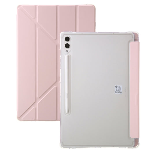 For Samsung Galaxy Tab S10+ / S9+ Clear Acrylic Deformation Leather Tablet Case(Pink) - Tab S10+ Cases by buy2fix | Online Shopping UK | buy2fix