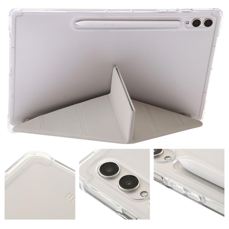 For Samsung Galaxy Tab S10 FE / S9 FE Clear Acrylic Deformation Leather Tablet Case(Grey) by buy2fix