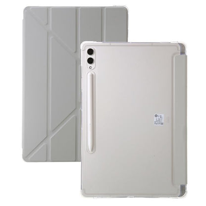 For Samsung Galaxy Tab S10 FE / S9 FE Clear Acrylic Deformation Leather Tablet Case(Grey) by buy2fix