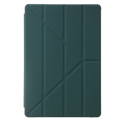 For Samsung Galaxy Tab S10 FE / S9 FE Clear Acrylic Deformation Leather Tablet Case(Deep Green) by buy2fix