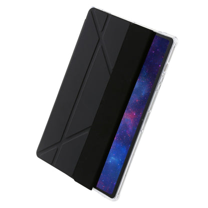 For Samsung Galaxy Tab S10 FE / S9 FE Clear Acrylic Deformation Leather Tablet Case(Black) by buy2fix
