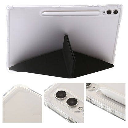For Samsung Galaxy Tab S10 FE / S9 FE Clear Acrylic Deformation Leather Tablet Case(Black) by buy2fix