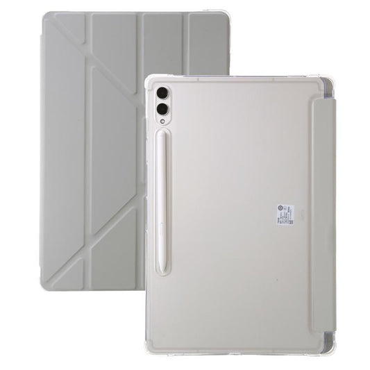 For Samsung Galaxy Tab S9 FE+ Clear Acrylic Deformation Leather Tablet Case(Grey) - Galaxy Tab S9 FE+ by buy2fix | Online Shopping UK | buy2fix
