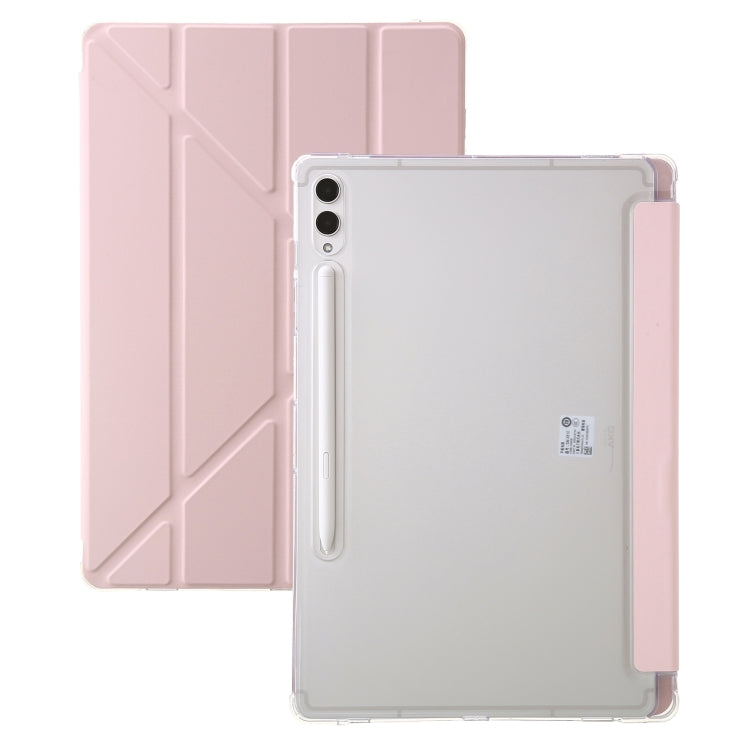 For Samsung Galaxy Tab S9 FE+ Clear Acrylic Deformation Leather Tablet Case(Pink) by buy2fix