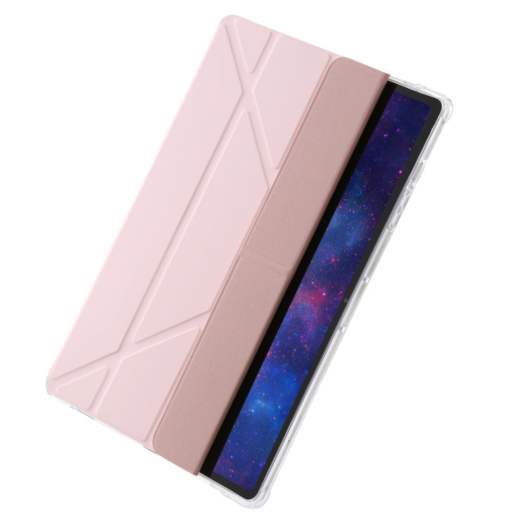For Samsung Galaxy Tab S9 FE+ Clear Acrylic Deformation Leather Tablet Case(Pink) by buy2fix