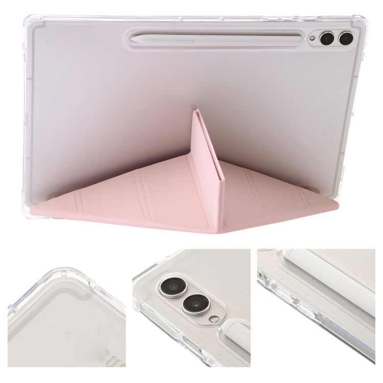 For Samsung Galaxy Tab S9 FE+ Clear Acrylic Deformation Leather Tablet Case(Pink) by buy2fix