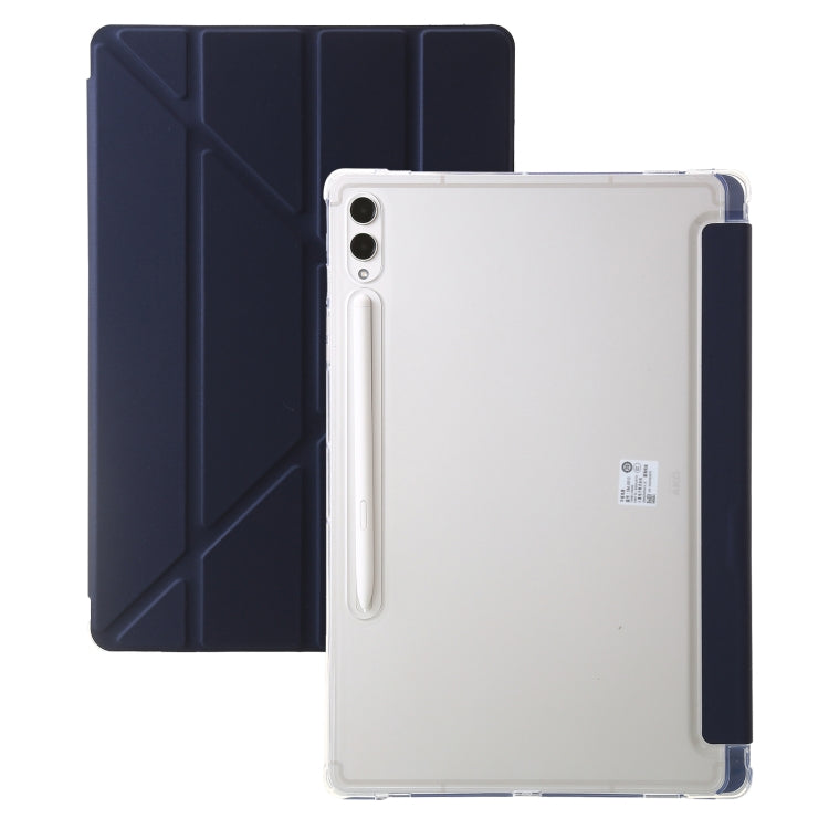 For Samsung Galaxy Tab S9 FE+ Clear Acrylic Deformation Leather Tablet Case(Dark Blue) by buy2fix