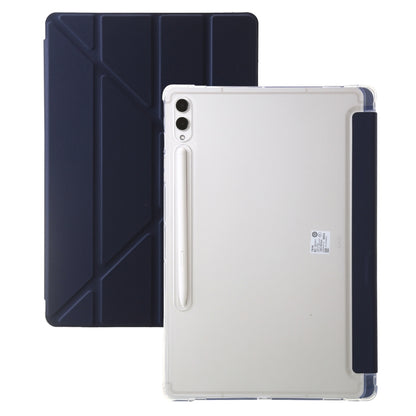 For Samsung Galaxy Tab S9 FE+ Clear Acrylic Deformation Leather Tablet Case(Dark Blue) by buy2fix