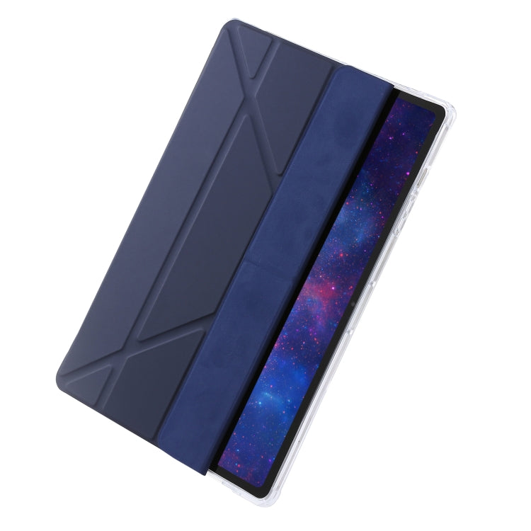 For Samsung Galaxy Tab S9 FE+ Clear Acrylic Deformation Leather Tablet Case(Dark Blue) by buy2fix