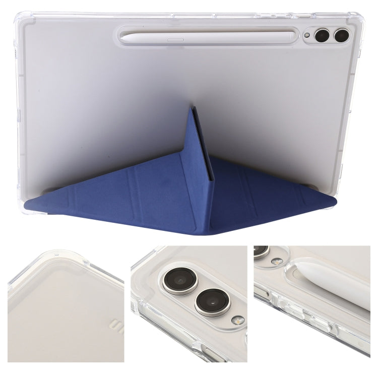 For Samsung Galaxy Tab S9 FE+ Clear Acrylic Deformation Leather Tablet Case(Dark Blue) by buy2fix