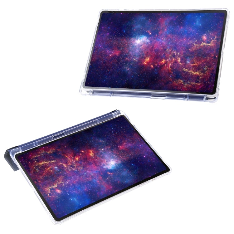 For Samsung Galaxy Tab S9 FE+ Clear Acrylic Deformation Leather Tablet Case(Dark Blue) by buy2fix