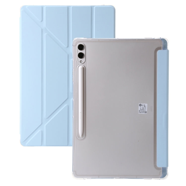 For Samsung Galaxy Tab S9 FE+ Clear Acrylic Deformation Leather Tablet Case(Ice Blue) by buy2fix