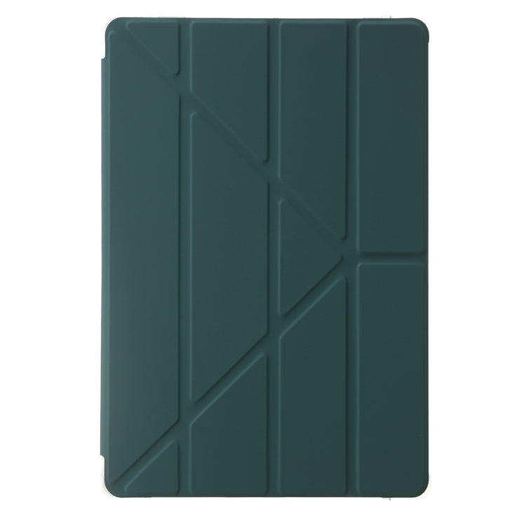 For Samsung Galaxy Tab S9 FE+ Clear Acrylic Deformation Leather Tablet Case(Deep Green) by buy2fix