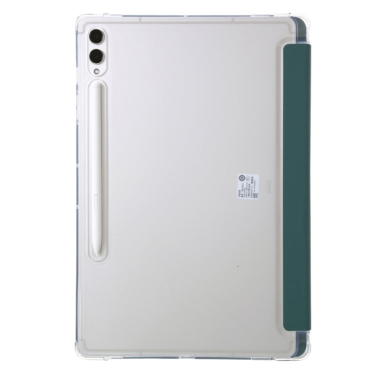 For Samsung Galaxy Tab S9 FE+ Clear Acrylic Deformation Leather Tablet Case(Deep Green) by buy2fix