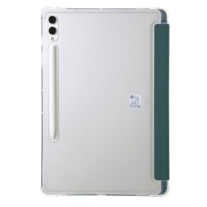 For Samsung Galaxy Tab S9 FE+ Clear Acrylic Deformation Leather Tablet Case(Deep Green) by buy2fix