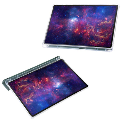 For Samsung Galaxy Tab S9 FE+ Clear Acrylic Deformation Leather Tablet Case(Deep Green) by buy2fix