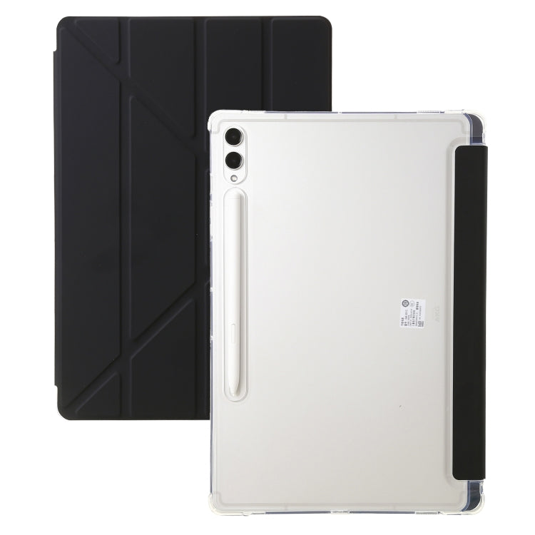 For Samsung Galaxy Tab S9 FE+ Clear Acrylic Deformation Leather Tablet Case(Black) by buy2fix