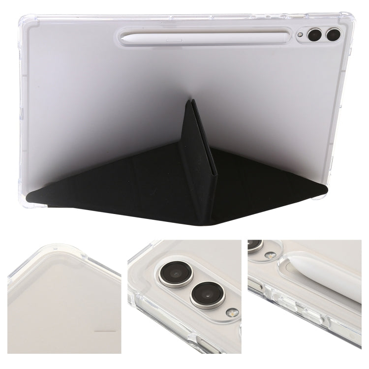For Samsung Galaxy Tab S9 FE+ Clear Acrylic Deformation Leather Tablet Case(Black) by buy2fix