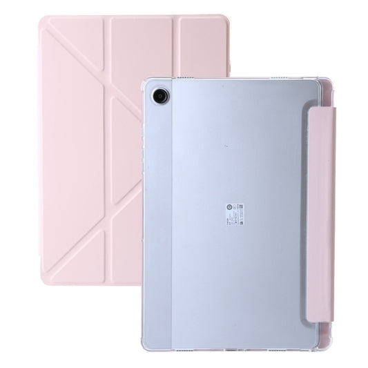 For Samsung Galaxy Tab A11 / A9 Clear Acrylic Deformation Leather Tablet Case(Pink) by buy2fix