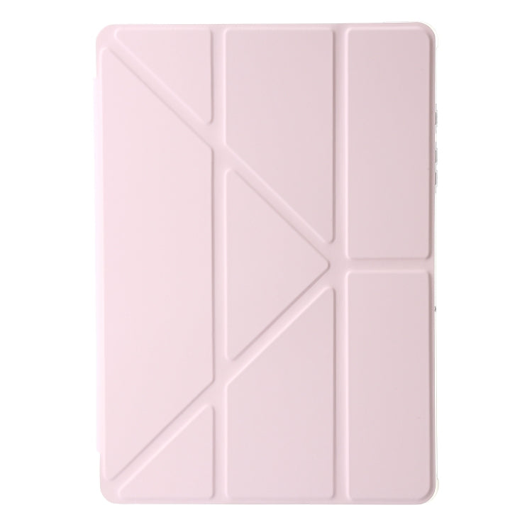 For Samsung Galaxy Tab A11 / A9 Clear Acrylic Deformation Leather Tablet Case(Pink) by buy2fix
