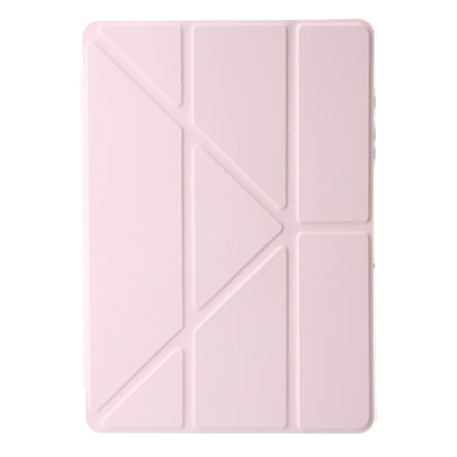 For Samsung Galaxy Tab A11 / A9 Clear Acrylic Deformation Leather Tablet Case(Pink) by buy2fix