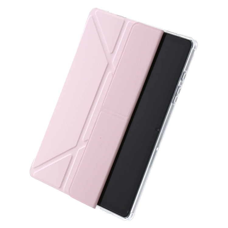 For Samsung Galaxy Tab A11 / A9 Clear Acrylic Deformation Leather Tablet Case(Pink) by buy2fix
