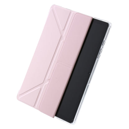 For Samsung Galaxy Tab A11 / A9 Clear Acrylic Deformation Leather Tablet Case(Pink) by buy2fix