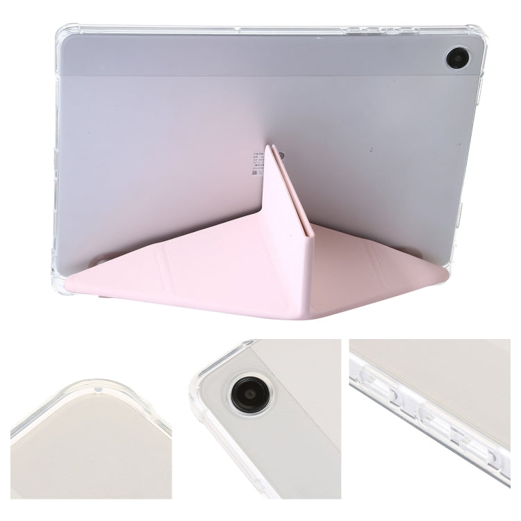 For Samsung Galaxy Tab A11 / A9 Clear Acrylic Deformation Leather Tablet Case(Pink) by buy2fix