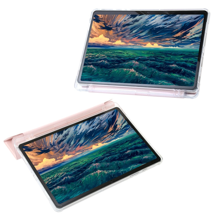 For Samsung Galaxy Tab A11 / A9 Clear Acrylic Deformation Leather Tablet Case(Pink) by buy2fix