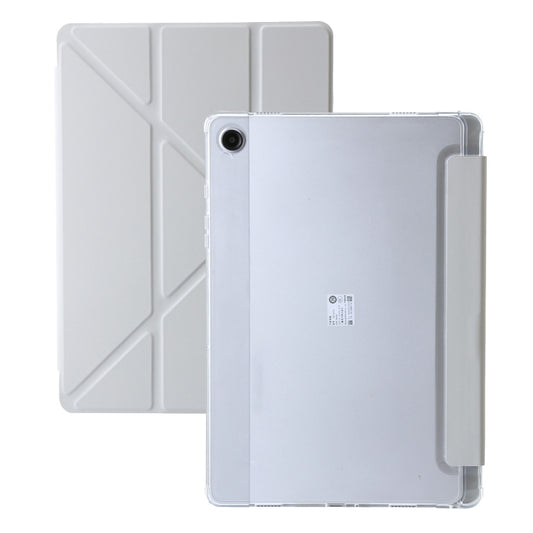 For Samsung Galaxy Tab A9+ Clear Acrylic Deformation Leather Tablet Case(Grey) by buy2fix