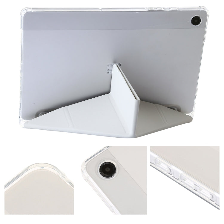 For Samsung Galaxy Tab A9+ Clear Acrylic Deformation Leather Tablet Case(Grey) by buy2fix