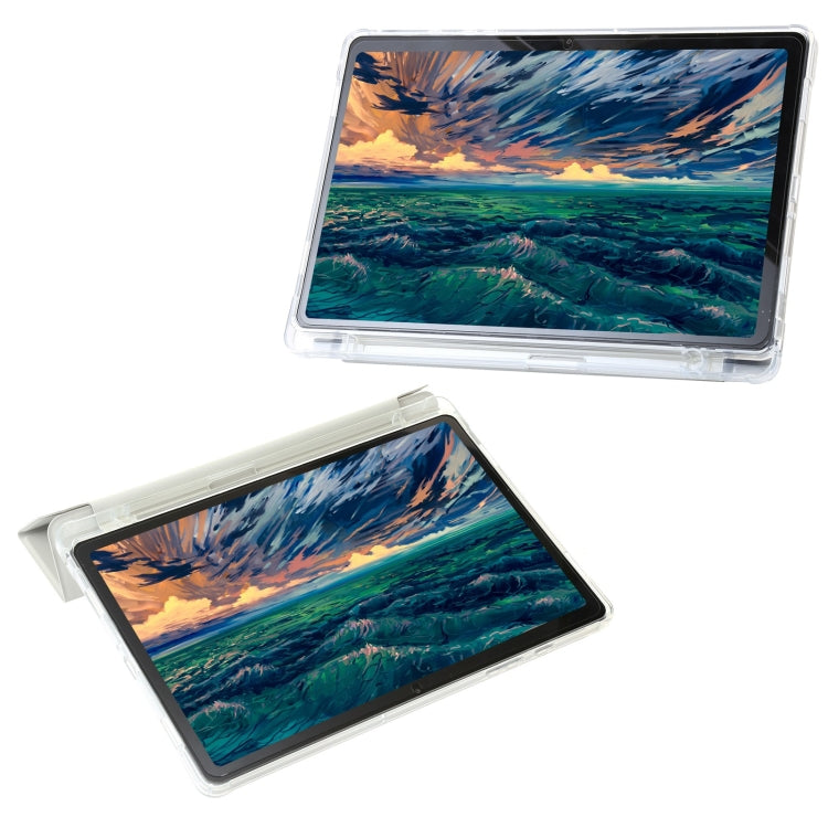 For Samsung Galaxy Tab A9+ Clear Acrylic Deformation Leather Tablet Case(Grey) by buy2fix