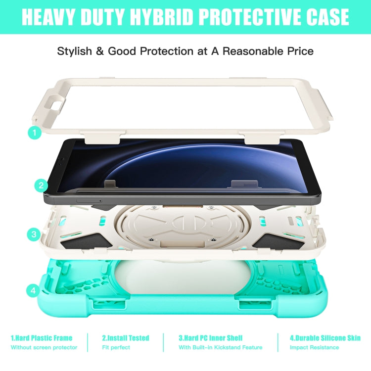 For Samsung Galaxy Tab A9+ Rotatable Kickstand Grip Heavy Duty Hard Rugged Tablet Case(Green) - Galaxy Tab A9+ by buy2fix | Online Shopping UK | buy2fix