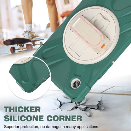 For Samsung Galaxy Tab A9+ Rotary Handle Grab TPU + PC Tablet Case(Emerald-green) - Galaxy Tab A9+ by buy2fix | Online Shopping UK | buy2fix