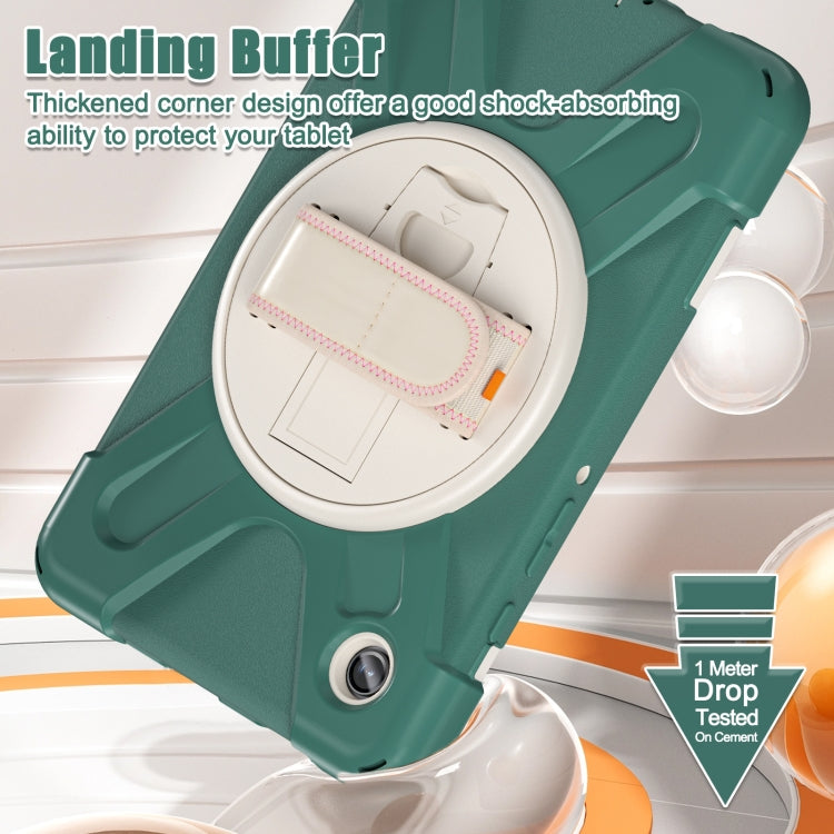For Samsung Galaxy Tab A9+ Rotary Handle Grab TPU + PC Tablet Case(Emerald-green) - Galaxy Tab A9+ by buy2fix | Online Shopping UK | buy2fix