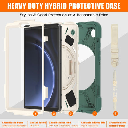 For Samsung Galaxy Tab A9+ Rotary Handle Grab TPU + PC Tablet Case(Emerald-green) - Galaxy Tab A9+ by buy2fix | Online Shopping UK | buy2fix