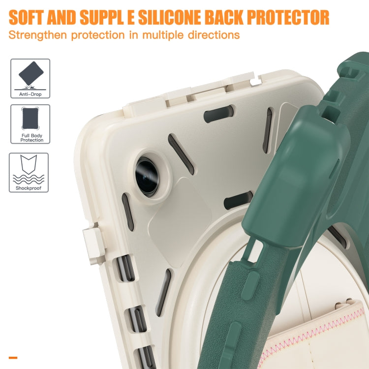 For Samsung Galaxy Tab A9+ Rotary Handle Grab TPU + PC Tablet Case(Emerald-green) - Galaxy Tab A9+ by buy2fix | Online Shopping UK | buy2fix