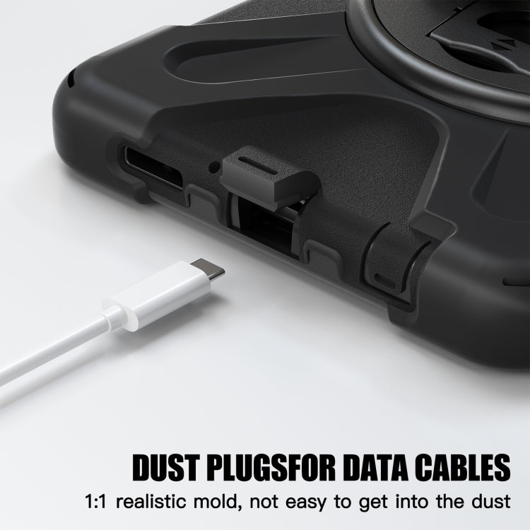 For Samsung Galaxy Tab A9+ Rotary Handle Grab TPU + PC Tablet Case(Black) - Galaxy Tab A9+ by buy2fix | Online Shopping UK | buy2fix