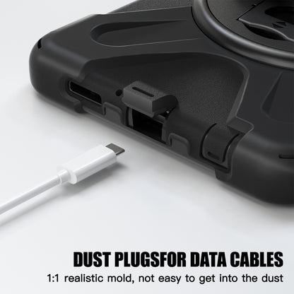 For Samsung Galaxy Tab A9+ Rotary Handle Grab TPU + PC Tablet Case(Black) - Galaxy Tab A9+ by buy2fix | Online Shopping UK | buy2fix