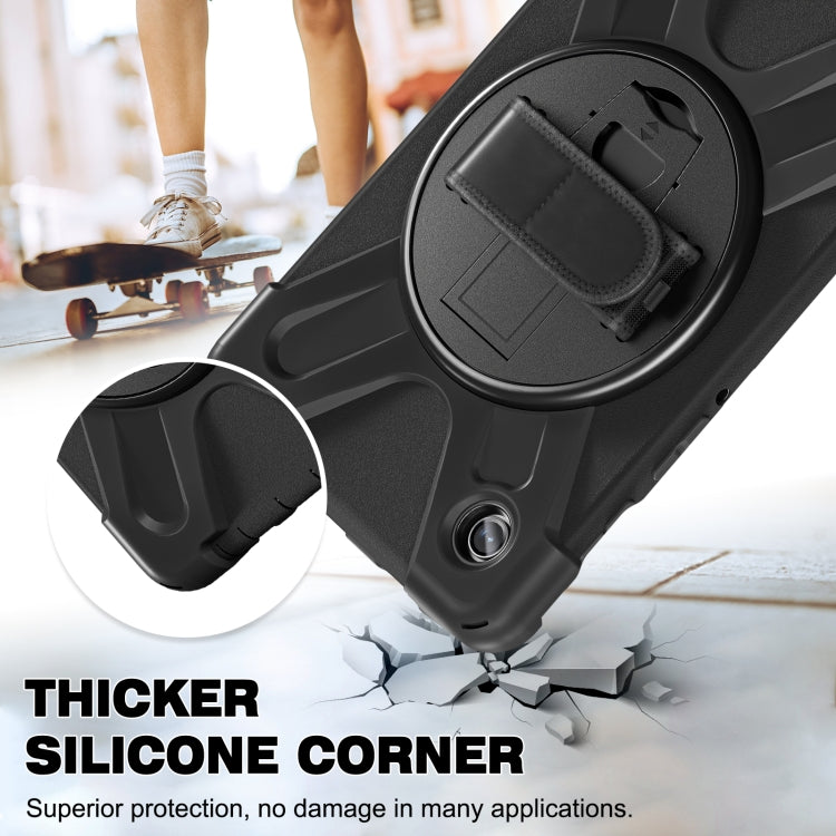 For Samsung Galaxy Tab A9+ Rotary Handle Grab TPU + PC Tablet Case(Black) - Galaxy Tab A9+ by buy2fix | Online Shopping UK | buy2fix