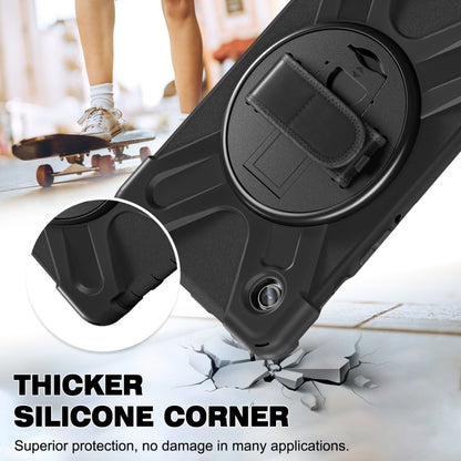 For Samsung Galaxy Tab A9+ Rotary Handle Grab TPU + PC Tablet Case(Black) - Galaxy Tab A9+ by buy2fix | Online Shopping UK | buy2fix