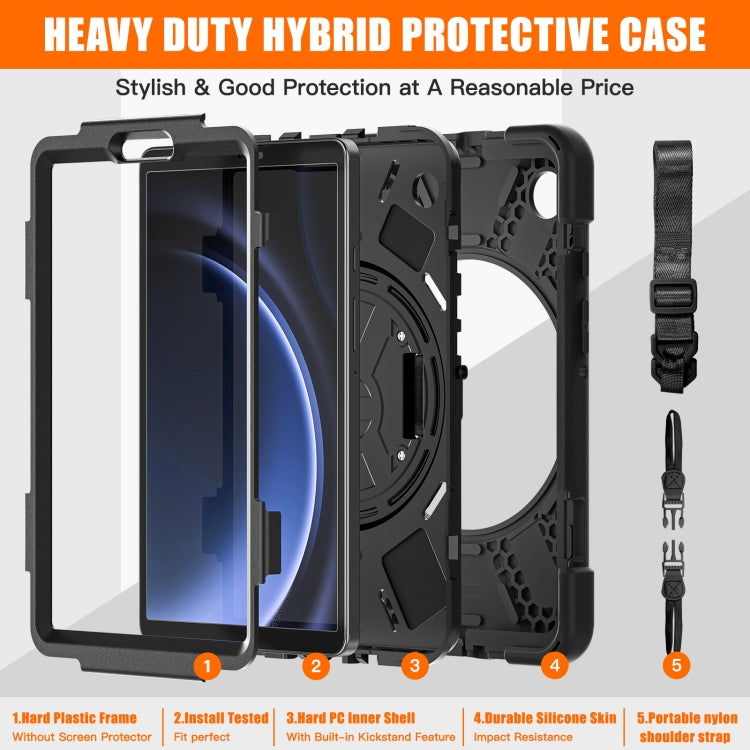 For Samsung Galaxy Tab A9+ Rotary Handle Grab TPU + PC Tablet Case(Black) - Galaxy Tab A9+ by buy2fix | Online Shopping UK | buy2fix