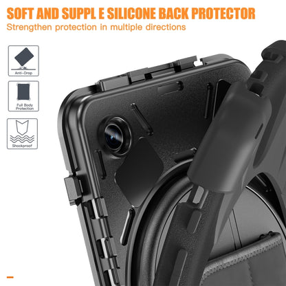 For Samsung Galaxy Tab A9+ Rotary Handle Grab TPU + PC Tablet Case(Black) - Galaxy Tab A9+ by buy2fix | Online Shopping UK | buy2fix