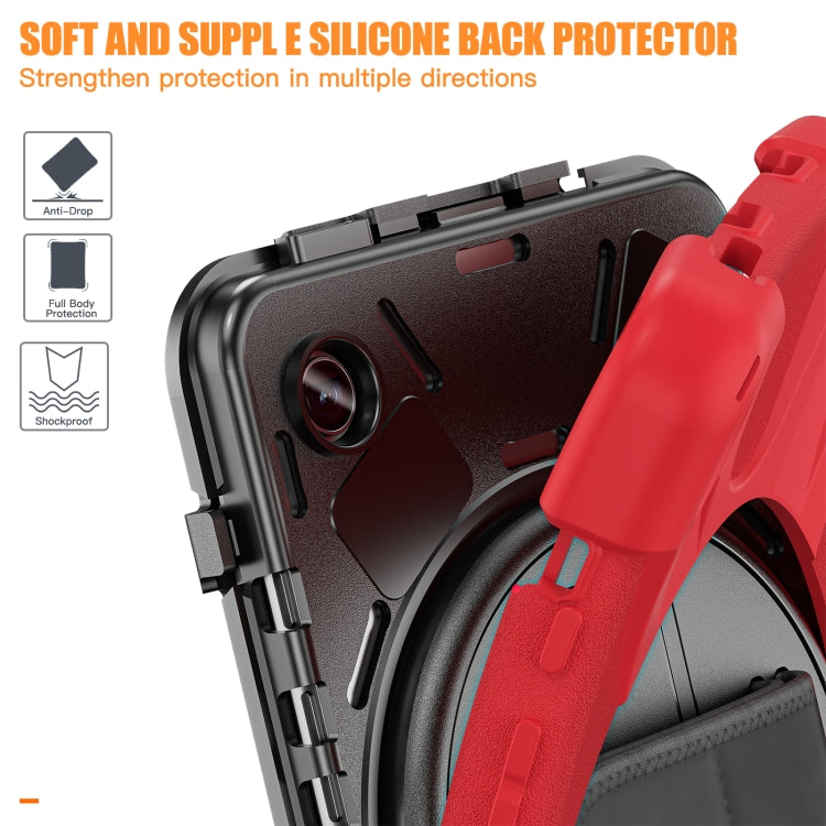 For Samsung Galaxy Tab A9+ Rotatable Kickstand Grip Heavy Duty Hard Rugged Tablet Case(Red) - Galaxy Tab A9+ by buy2fix | Online Shopping UK | buy2fix