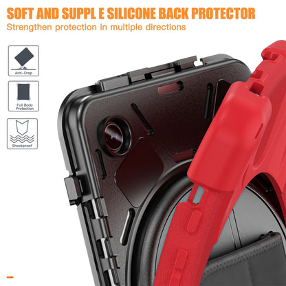 For Samsung Galaxy Tab A9+ Rotatable Kickstand Grip Heavy Duty Hard Rugged Tablet Case(Red) - Galaxy Tab A9+ by buy2fix | Online Shopping UK | buy2fix
