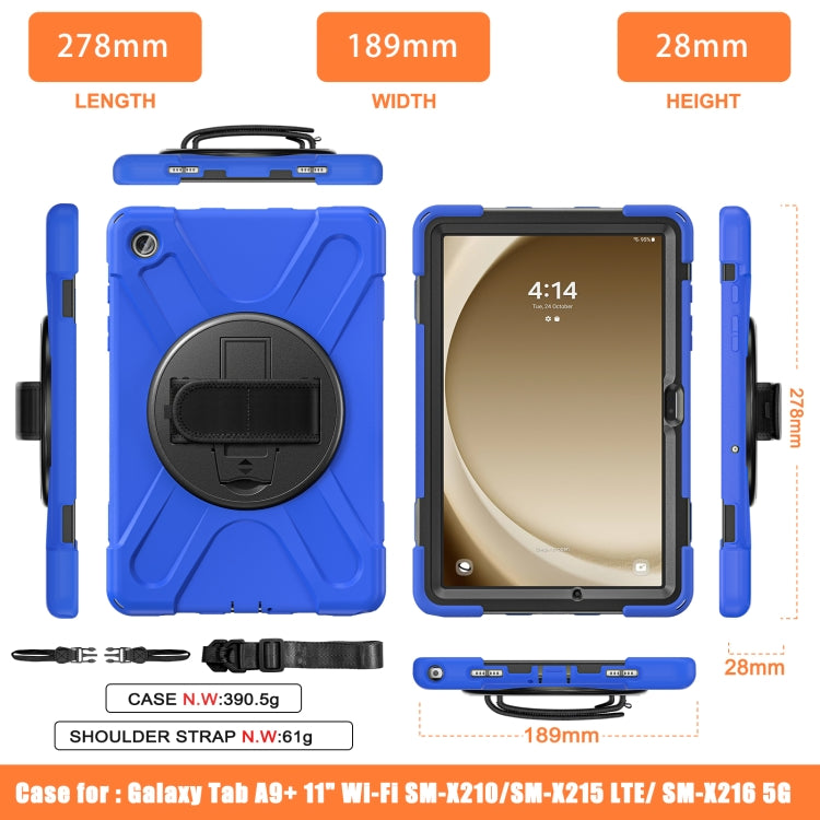 For Samsung Galaxy Tab A9+ Rotary Handle Grab TPU + PC Tablet Case(Blue) - Galaxy Tab A9+ by buy2fix | Online Shopping UK | buy2fix